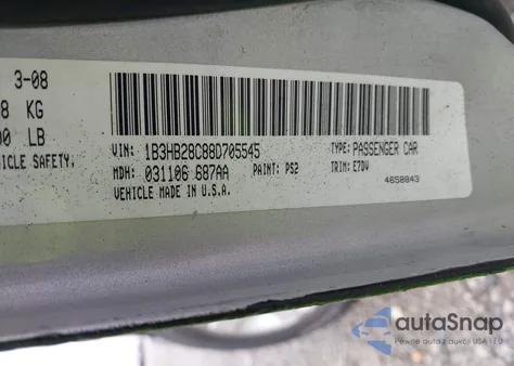 2008 Dodge Caliber Se from USA, damaged, VIN 1B3HB28C88D705545